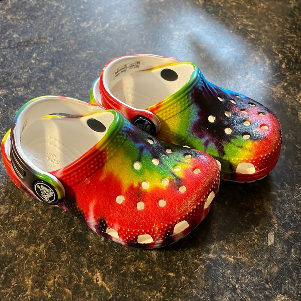 Tie dye Toddler Crocs size 5